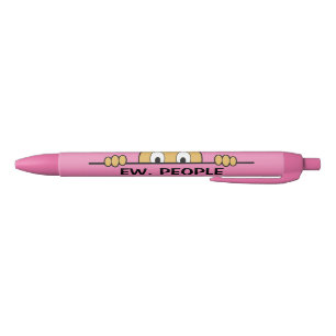 Ew People Pink Black Ink Pen