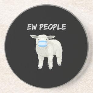 Ew people sheep or lamb in mask Quarantine Gift Coaster