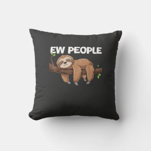 Ew People Sloth T-Shirt Throw Pillow