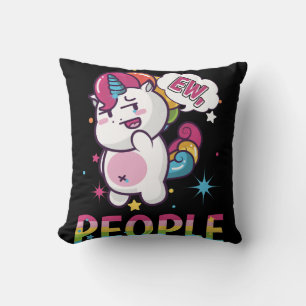 Ew People Unicorn Throw Pillow