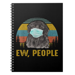 Ew People Vintage Retro Newfoundland Dog Gift Notebook