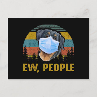 Ew People Vintage Retro Rottweiler Dog Funny Gift Postcard