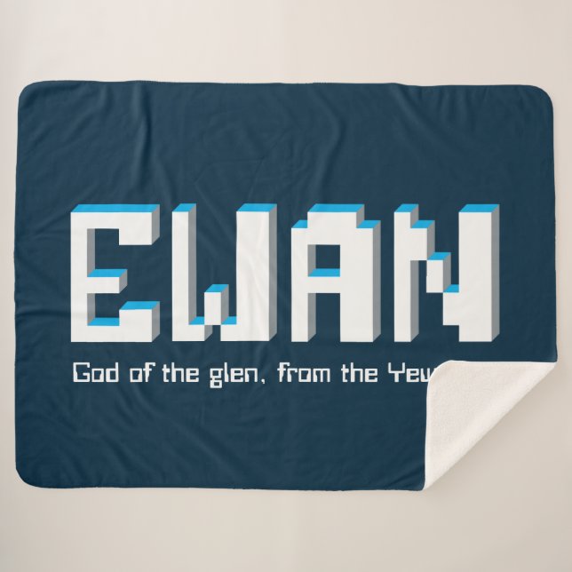 Ewan boys name and meaning pixels text gamers sherpa blanket (Front (Horizontal))