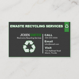 Ewaste Recycling Business Card - Left/Right Design