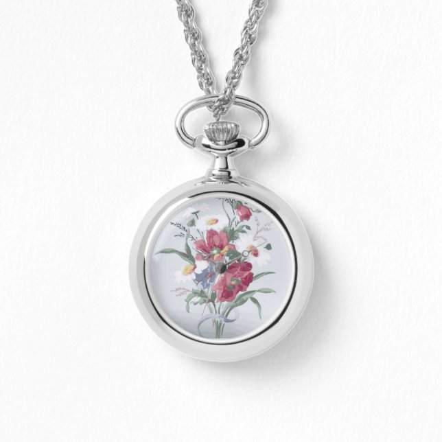 eWatch Watch NECKLACE  WOMEN'S FLOWER STYLE  (Front)