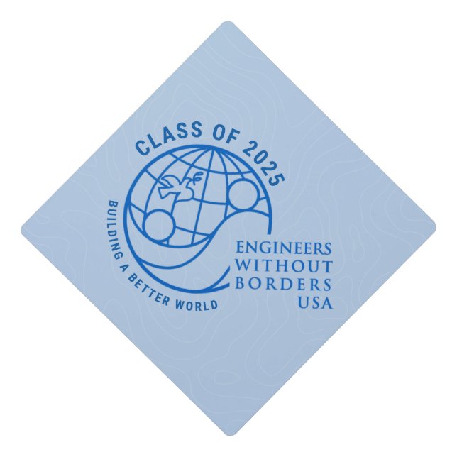 EWB-USA Graduation Hat Topper Class of 2025 Sky (Front)