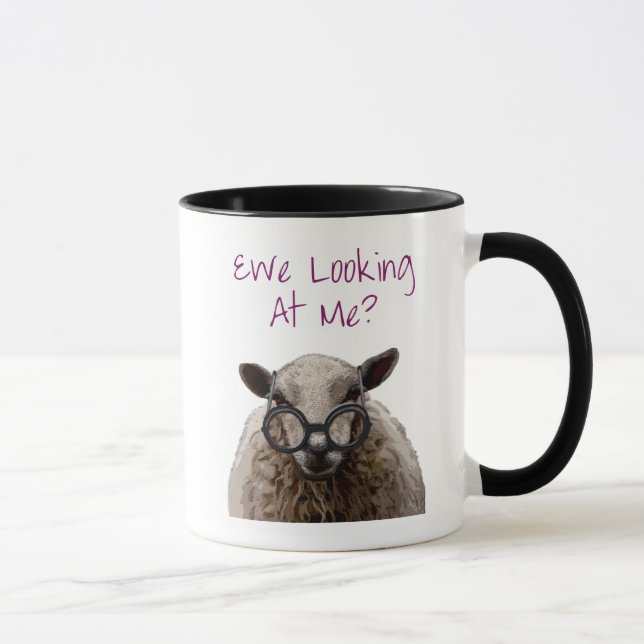 Ewe Looking at Me DeNiro Sheep 2 Mug (Right)