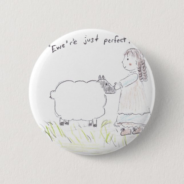 Ewe_Perfect 2 Inch Round Button (Front)