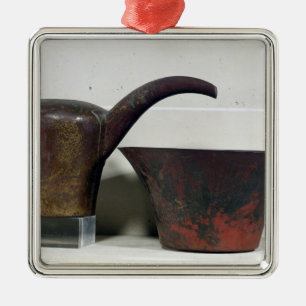 Ewer and basin (copper) metal ornament