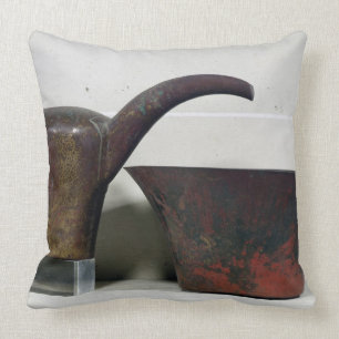 Ewer and basin (copper) throw pillow
