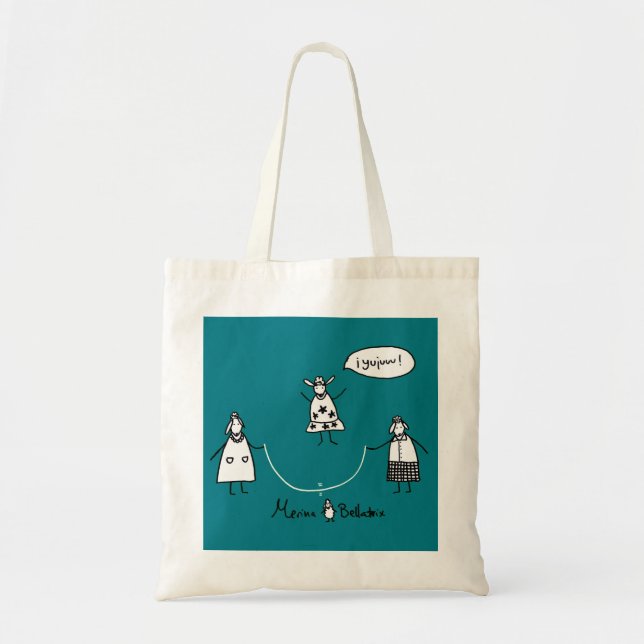 Ewes jumping to the curve tote bag (Front)