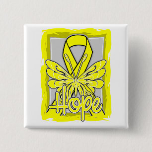 Ewing Sarcoma Hope Butterfly Portrait 2 Inch Square Button