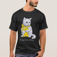 Ewings Sarcoma Awareness Month Yellow Ribbon Cat
