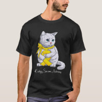 Ewings Sarcoma Awareness Month Yellow Ribbon Cat