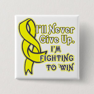 Ewings Sarcoma Cancer I'll Never Give Up 2 Inch Square Button