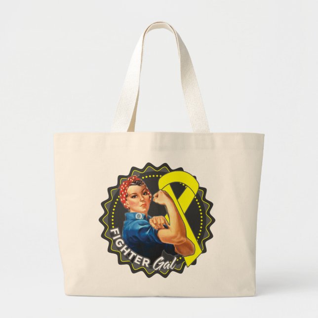 Ewings Sarcoma Fighter Gal Large Tote Bag (Front)