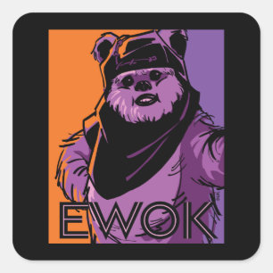 Ewok Two-Tone Portrait Square Sticker