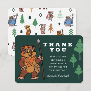 Ewoks - Adventure Awaits Baby Shower Thank You Card