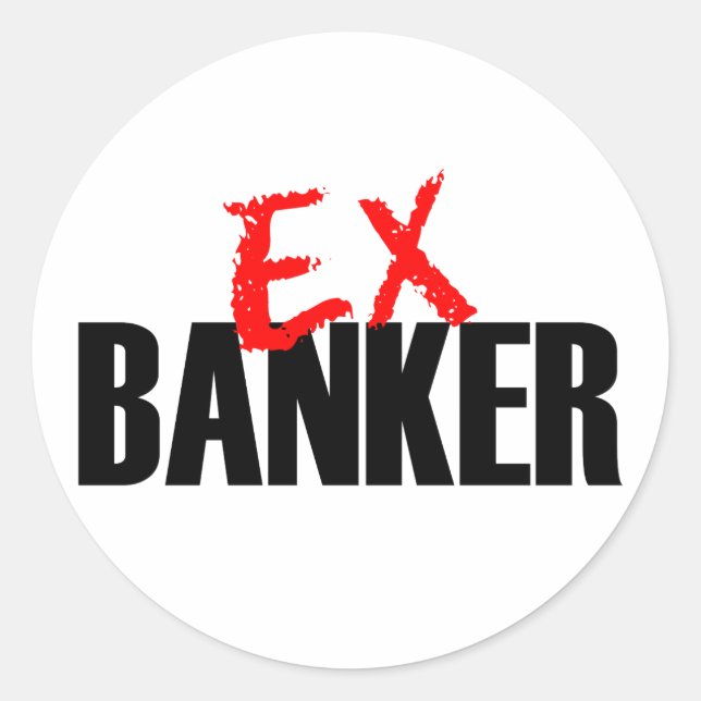 EX BANKER LIGHT CLASSIC ROUND STICKER (Front)