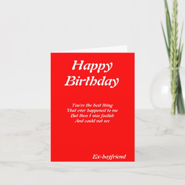 Ex-boyfriend birthday cards (Front)