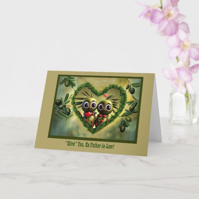 Ex Father in Law Happy Fathers Day Cute with Heart Card (Orchid)