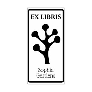 Ex Libris Abstract Tree/Plant 01 Rubber Stamp