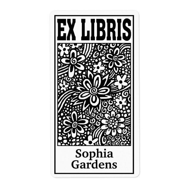 Ex Libris Abstrait Floral (Devant)