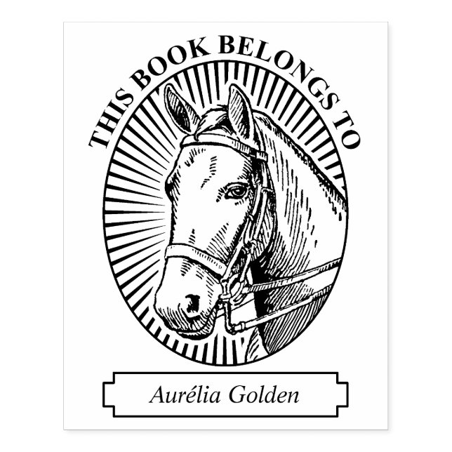 Ex Libris - Beautiful Horse Rubber Stamp (Imprint)