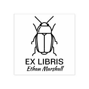 Ex Libris - Beetle/Bug Rubber Stamp