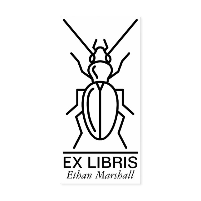 Ex Libris - Beetle/Bug v2 Rubber Stamp (Imprint)
