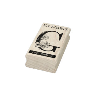 EX libris Book library bookplate monogram G Rubber Stamp