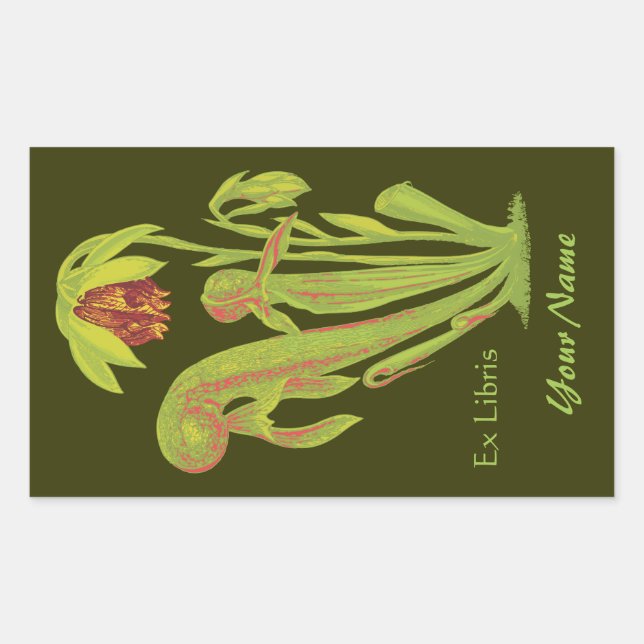 Ex Libris Botanical Book Name Plate Stickers (Front)