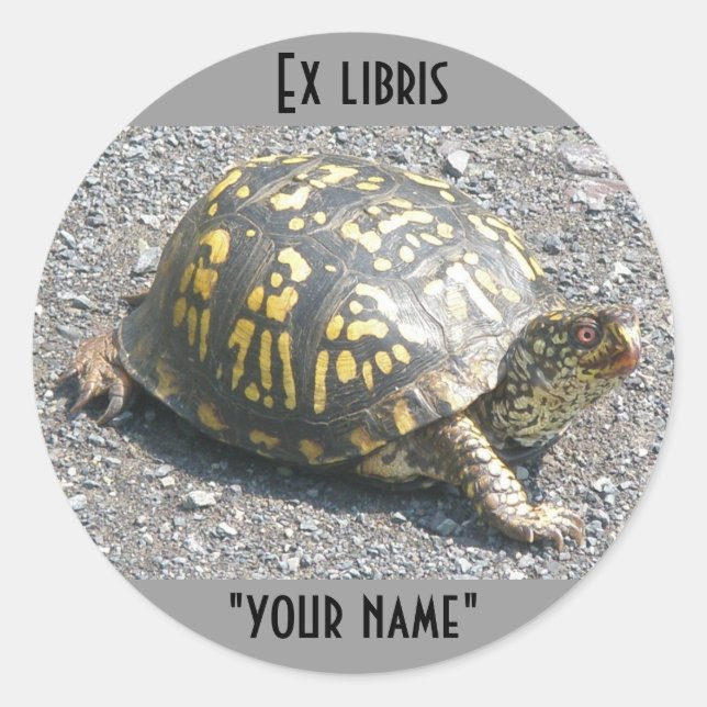 Ex Libris Box Turtle Stickers to Customize (Front)