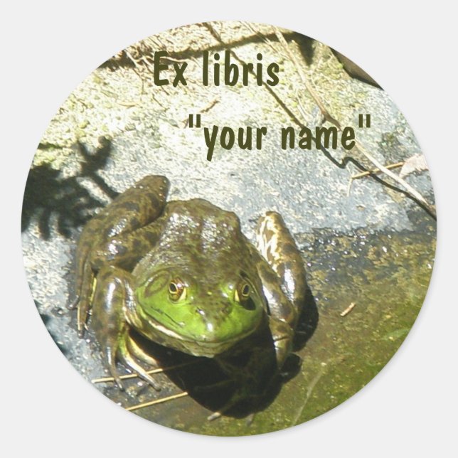 Ex Libris Bullfrog Stickers to Customize (Front)