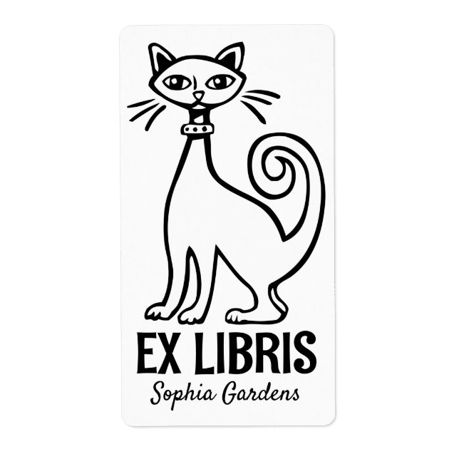 Ex Libris - Chat Rétro (Devant)