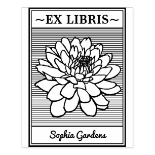 Ex Libris - Chrysanthemum Rubber Stamp