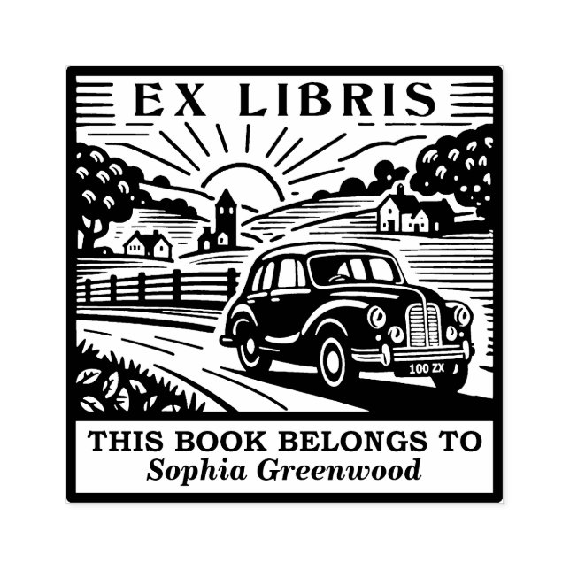 Ex Libris - Country Drive Rubber Stamp (Imprint)