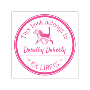 Ex Libris   Cute Cat Self-inking Stamp