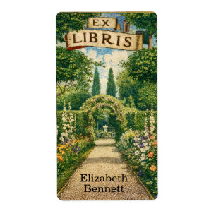 Ex Libris de jardin vintage pour étiquette de livr