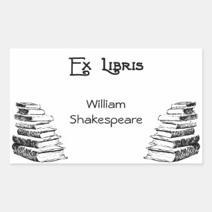 Ex Libris Deco Letters Books Custom Bookplate Sticker