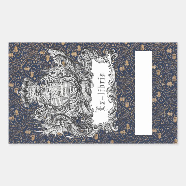 Ex-Libris Dragon Bookplate Sticker (Front)