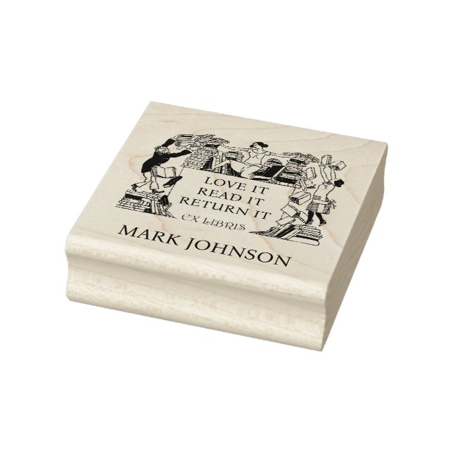 EX libris exlibris Book library bookplate library Rubber Stamp (Stamp)