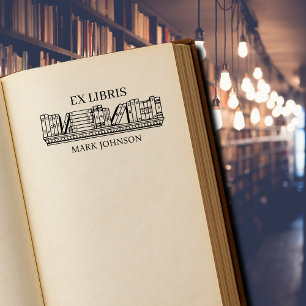 EX libris exlibris Book library bookplate library  Rubber Stamp