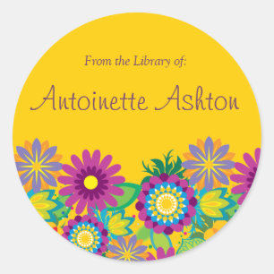 Ex Libris Floral Label