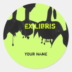 Ex Libris - Flowers (Bells) Classic Round Sticker