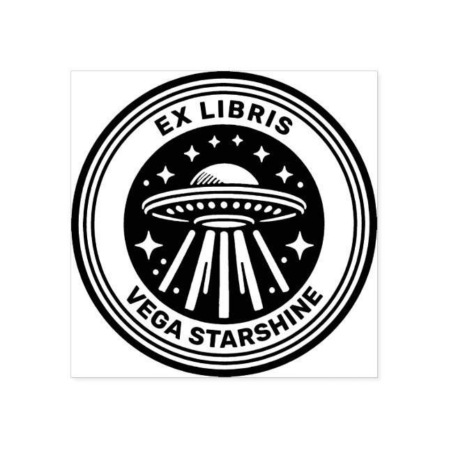 Ex Libris - Flying Saucer Rubber Stamp (Imprint)