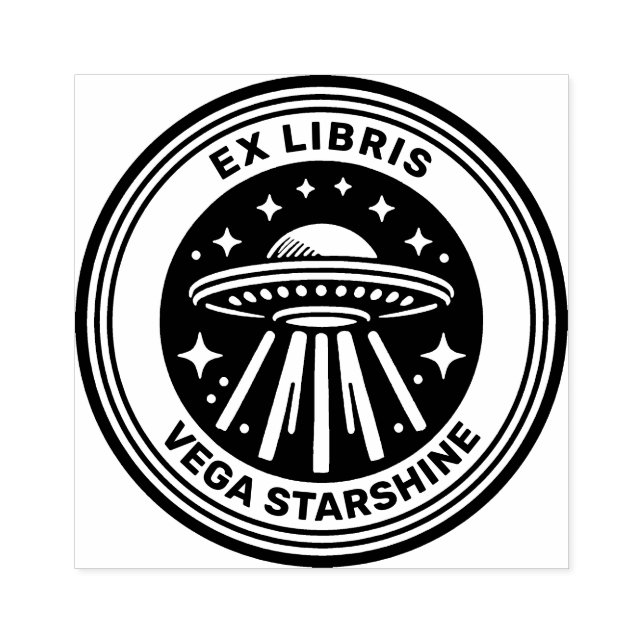 Ex Libris - Flying Saucer Rubber Stamp (Imprint)