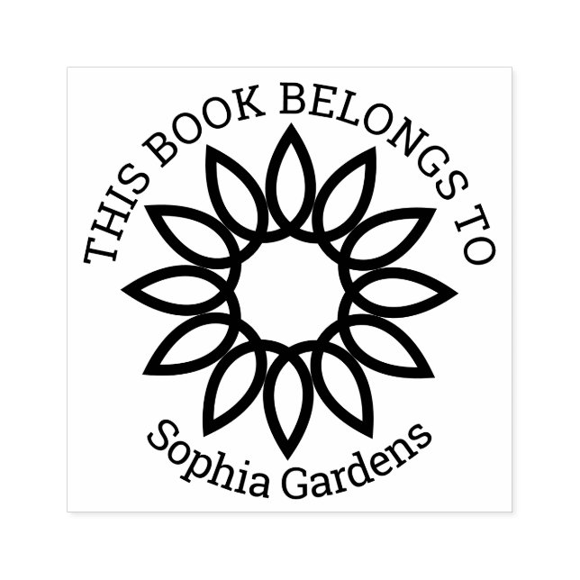 Ex Libris - Geometric Flower 01 Rubber Stamp (Imprint)