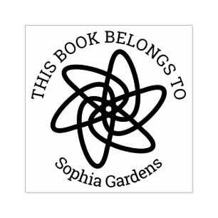 Ex Libris - Geometric Flower 05 Rubber Stamp