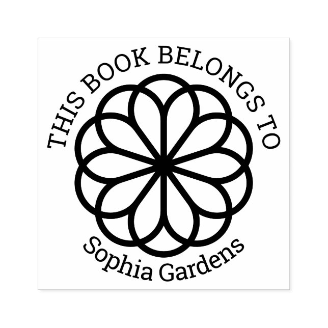 Ex Libris - Geometric Flower 06 Rubber Stamp (Imprint)